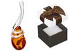 Silver Pendant Drop With Amber Small Elegant Teardrop Pendant Silver