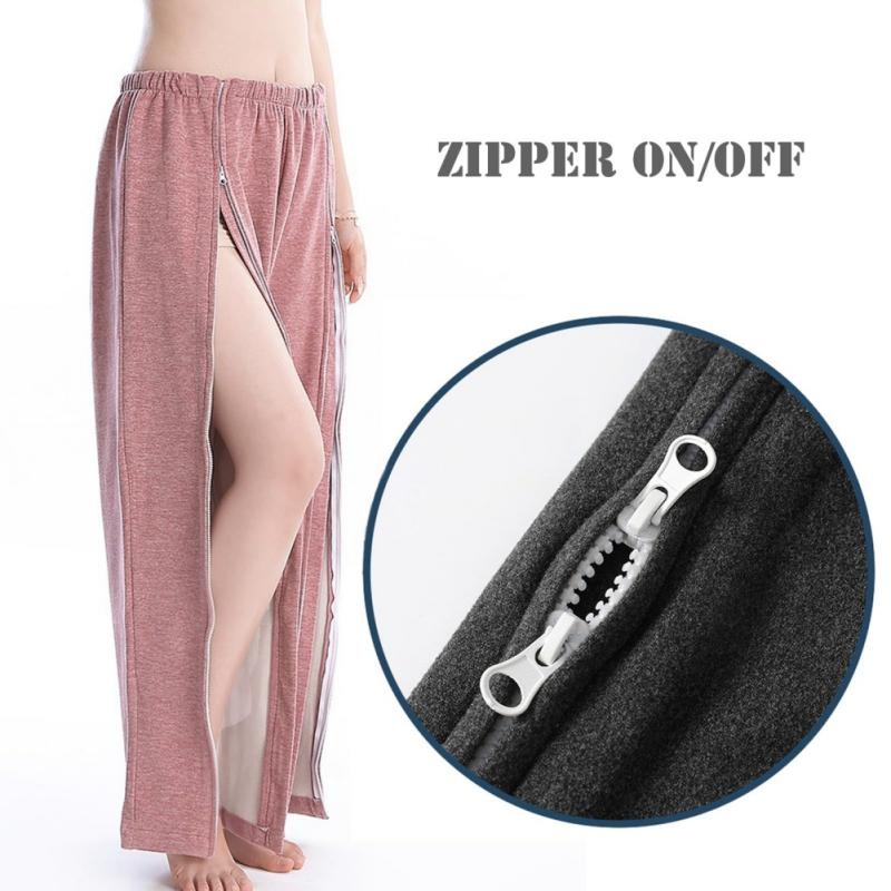 Women's Full-Open Zipper Patient Care Pants Postoperative Easy-On/Easy-Off Care Pants