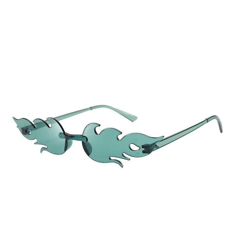 Flame Sunglasses - Trendy Frameless UV Protection Candy Color Shades for Dance Parties