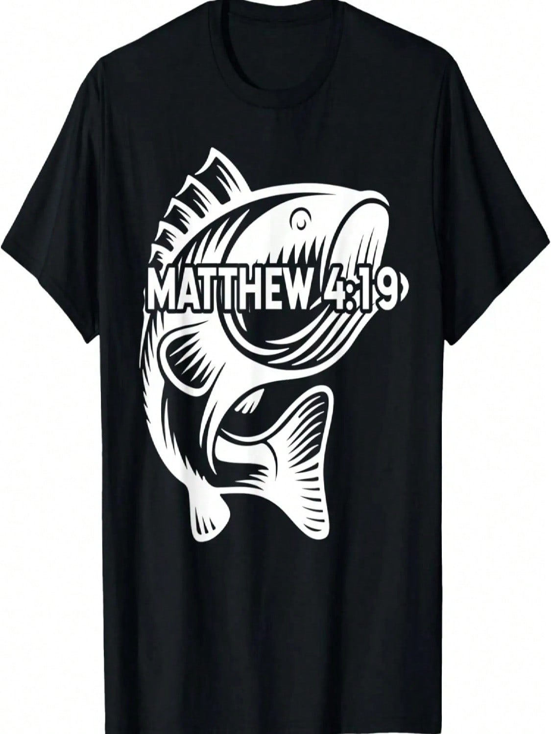 Funny Fish Matthew 4_19 unisex  Fishing Gift T-Shirt S разноцветный