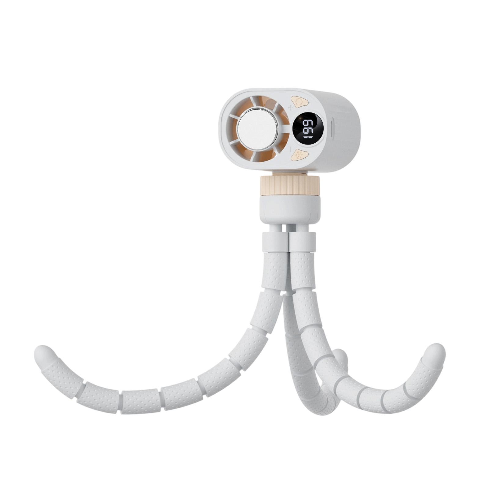 

Digital Display Flexible Octopus Fan Adjustable Portable Mini Fan with Bendable Arms for Desk and Travel Use USB Powered Cooling Device one size білий