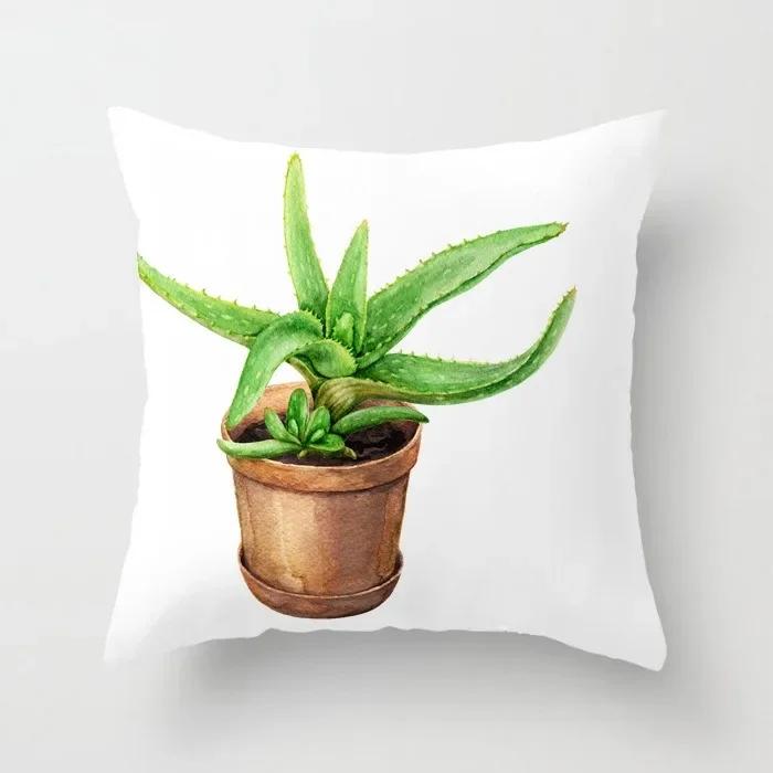 Office Chair Cushion Cover Creative Cartoon Cactus Print Pillow Cover Fashionable Luxury Home Decoration