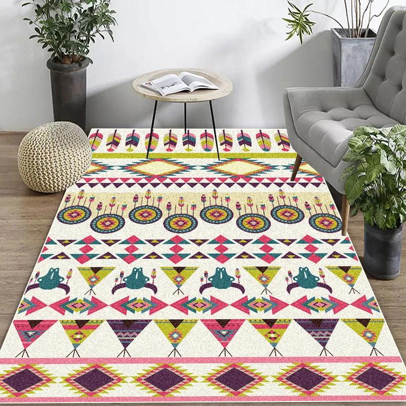 Retro Bohémský Koberec do Obývacího Pokoje Maroko Abstraktní Velký Plošný Koberec Domácí Dekorace Pastorační Etnický Styl Ložnicová Podložka