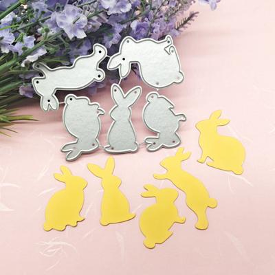 Metal Cutting Dies Easter Bunny Die Cut Mold Animal Rabbits Decoration Craft Knife Mold Punch Stencils for DIY Scrapbook