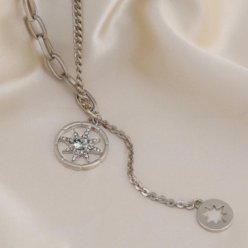 

Fashionforward Titanium Steel Star Pendant Necklace For Women With Elegant Design Tassel Star Coffee Gold