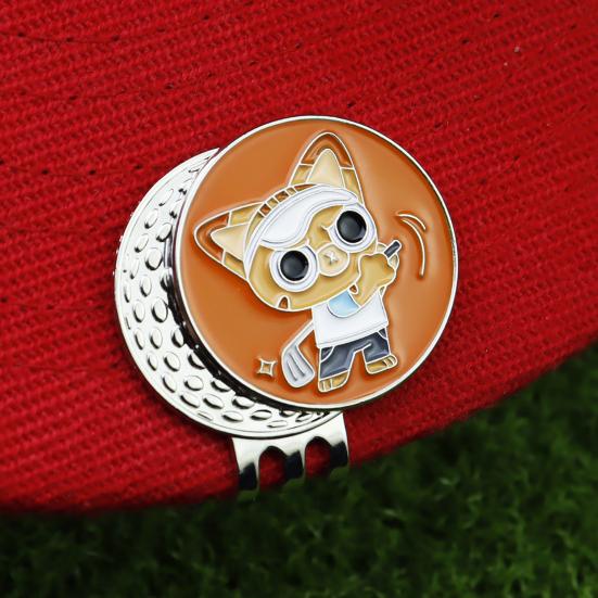Enamel Cat Golf Ball Marker Magnetic Hat Clip Men Women Golfer Hats Pants Bags Visors Belts Metal Clip Golf Accessories Enthusiasts Gift