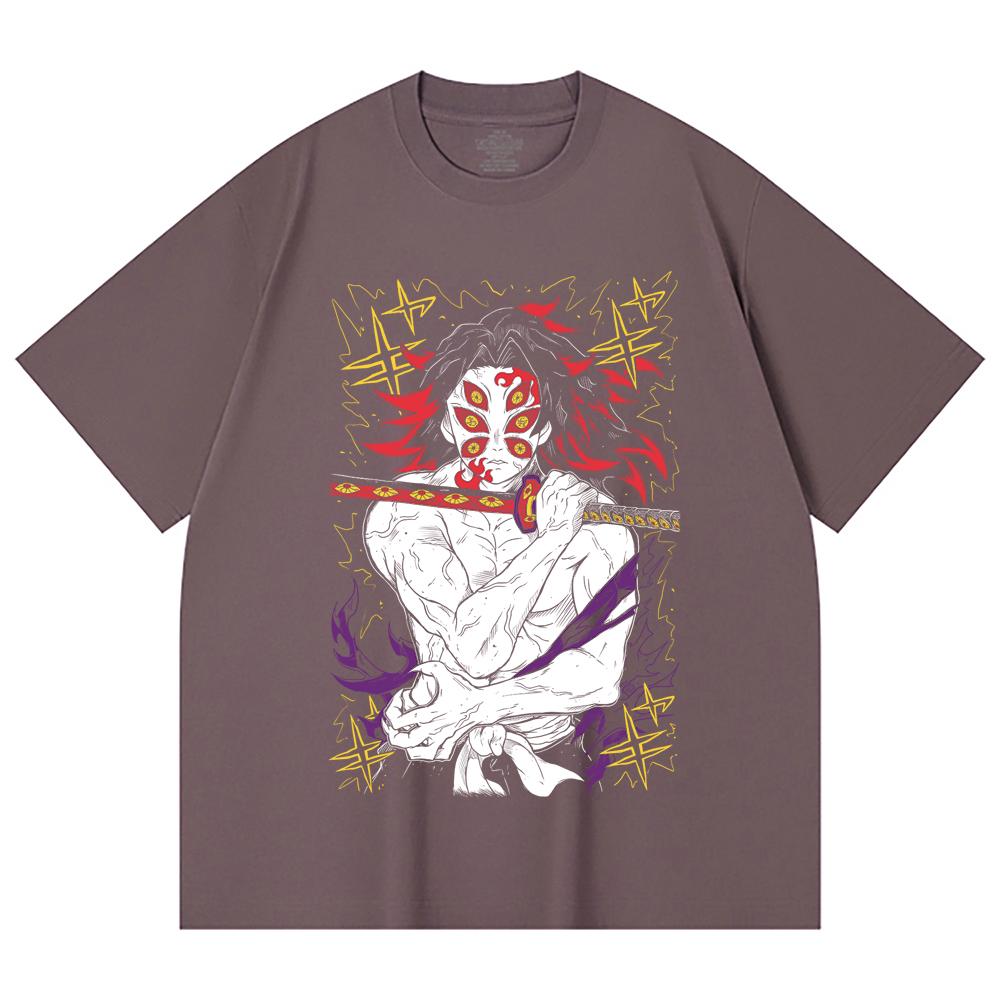 230 g/m² 100% Baumwolle Demon Slayer V36 Kokushibo Aufdruck Unisex Schweres Baumwoll-T-Shirt
