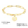 Zodiac Charm Bracelet Women Stainless Steel Paperclip Chain Bracelets Constellation Aquarius Aries Taurus Leo Jewelry