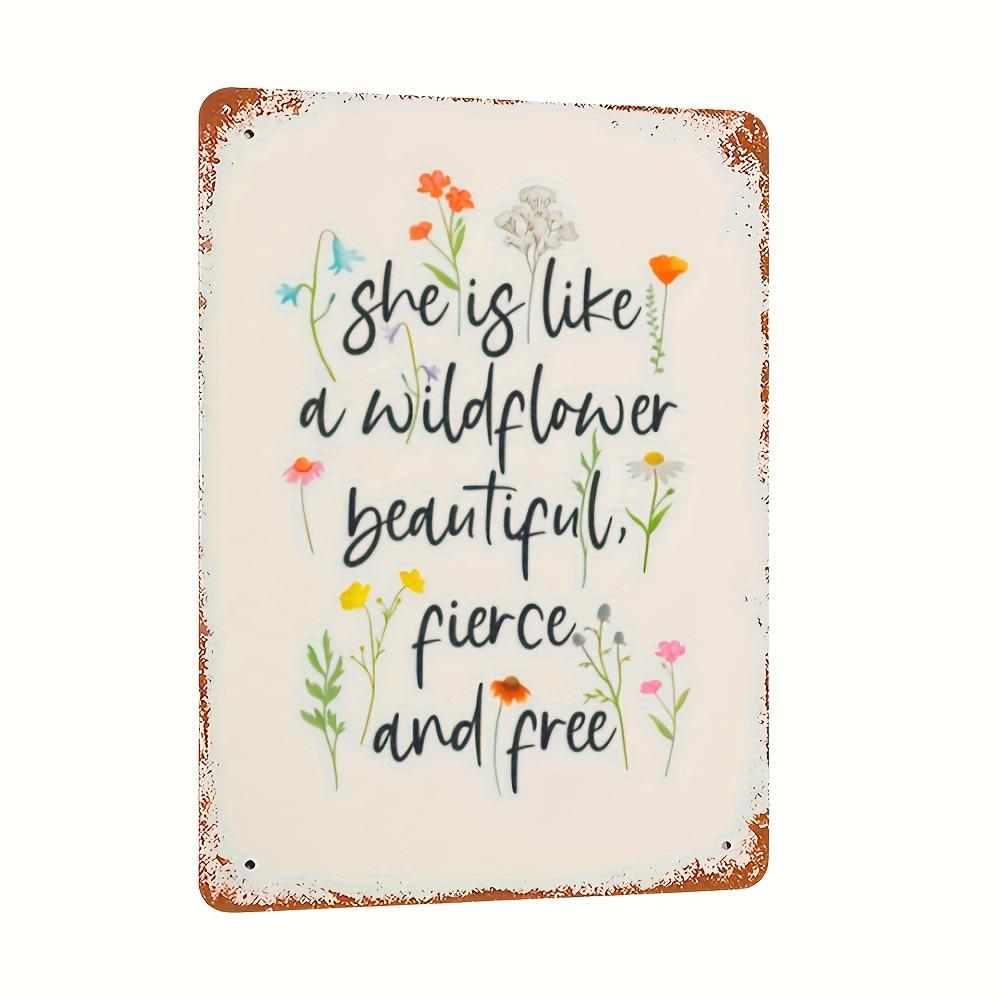 Vintage Metal Wildflower Tin Sign Retro Garage Wall Decor 20x30cm