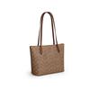 Coach Fiona 24 Brand Print Metal Logo Tote Bag Tote Bag Shopping Bag Handle Artificial Leather Shoulder Bag Medium Women's Dark Brown