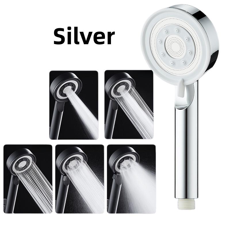Handheld Shower Head High Pressure Water Saving 5 Modes Stainless Steel