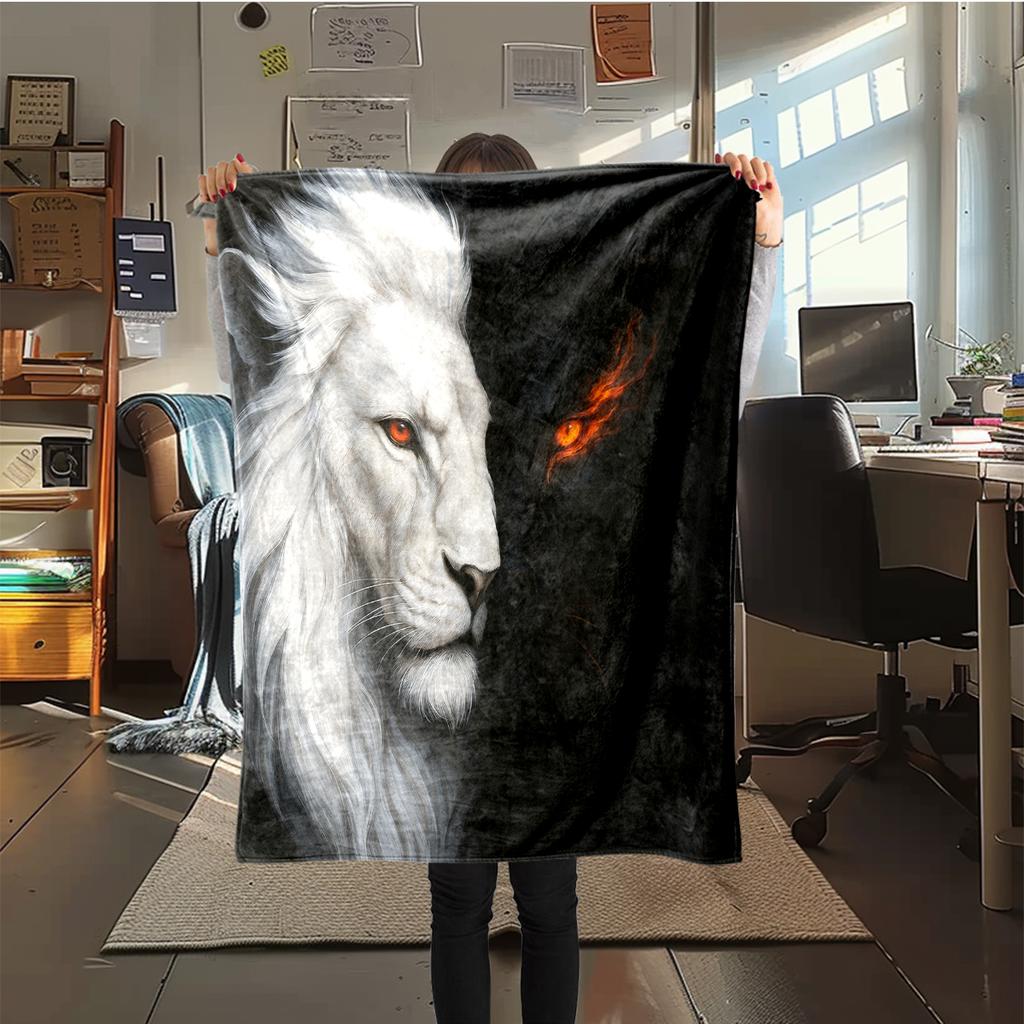 1 ks Flanelová deka s kresleným potiskem, Vysoce kvalitní, Pohodlná pro všechna roční období, Domácí dekorace, Teplo a pohodlí, Perfektní jako vánoční dárek k narozeninám