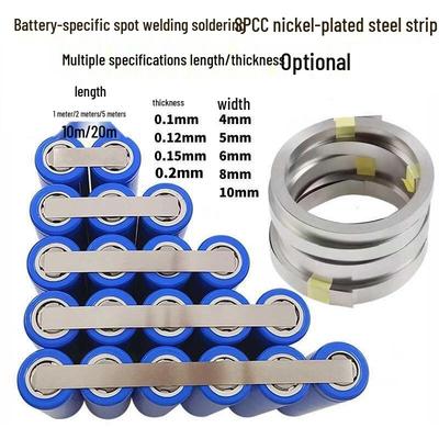 Nickel-Plated Welding Strips for 18650/21700 Batteries - 10m (2 Rolls of 5m) DIY Accessory