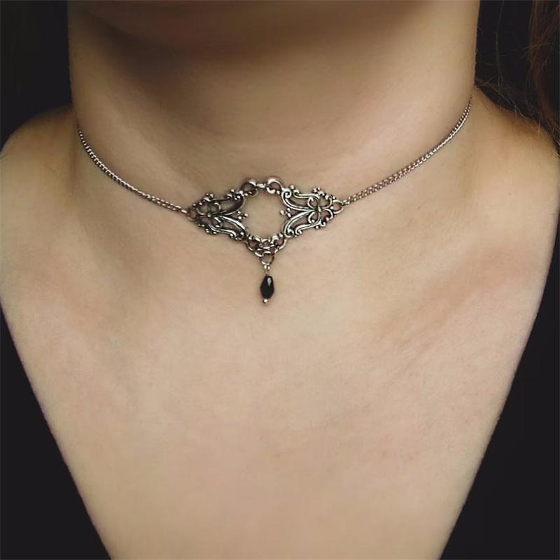 

2026 Retro Style Texture Join Necklaces For Women Silver Color Stainless Steel Neck Chains For Women Jewelry Chocker