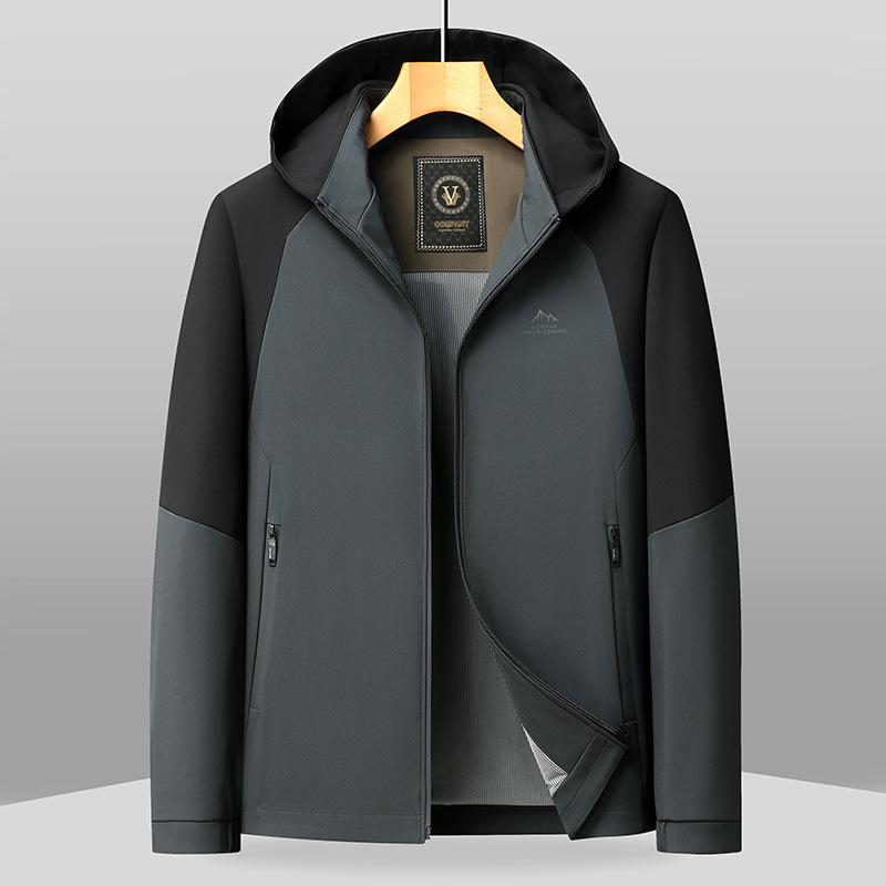 

Новая модная городская мужская куртка с длинным рукавом на весну, съемная шляпа, весенне-осенняя куртка для папы, пальто 195 (weight 170-95kg)