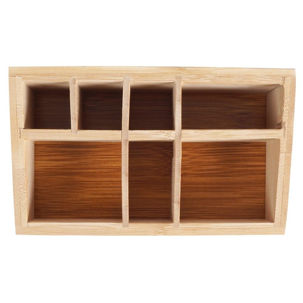 Organizer Bambusowy Szkatułka Pojemnik na Kosmetyki Akcesoria do Makijażu