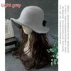 Autumn Winter Fedoras Women Hat Elegant Vintage Bowknot Wool Ladies Hat Dome Felt Wedding Church Jazz Cap Female Bow Bowler