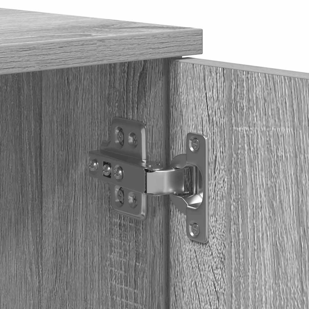 Storage Bed Frame in Grey Sonoma 70 x 190 cm Engineered Wood