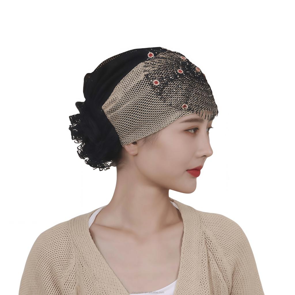European and American Women's Fashionable Ethnic Acrylic Eco-Friendly & Breathable All Seasons Headscarf Muslim Hat