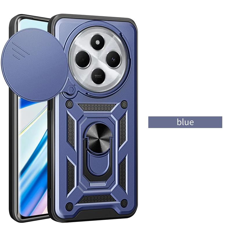 For Xiaomi Redmi 14C 4G Case Armor Shockproof Slide Lens Cover For Redmi14C 14C 14 C Magnet Car Holder Ring Case For Redmy 14C