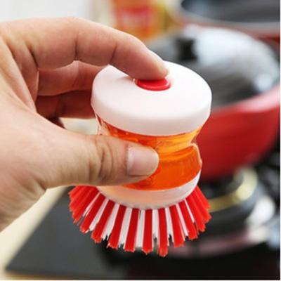Kitchen Pan Brush Automatic Hydraulic Pan Brush Pressing Liquid Brush Decontamination Cleaning Brush Brush Bowl with Detergent Brush