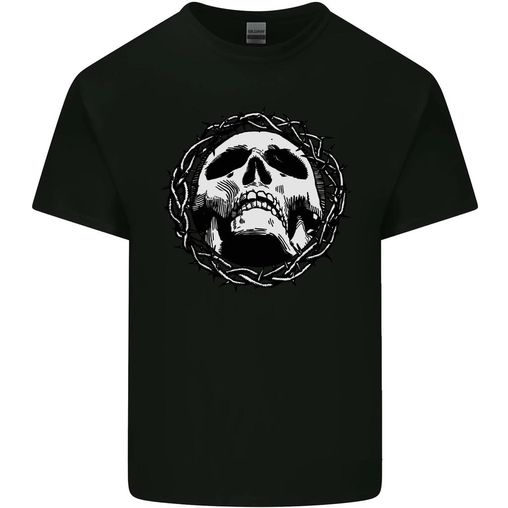 A Skull In Thorns Gothic Christ Jesus Kids T-Shirt Childrens