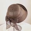 Women's Elegant Wide Brim Sun Hat with Bowknot Breathable Straw Hat for Summer Beach and Outdoor Activities