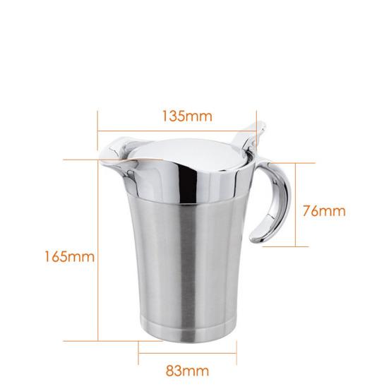 Küche Edelstahl Doppelwandig Isoliert Soßenschüssel Saucenkrug mit Deckel