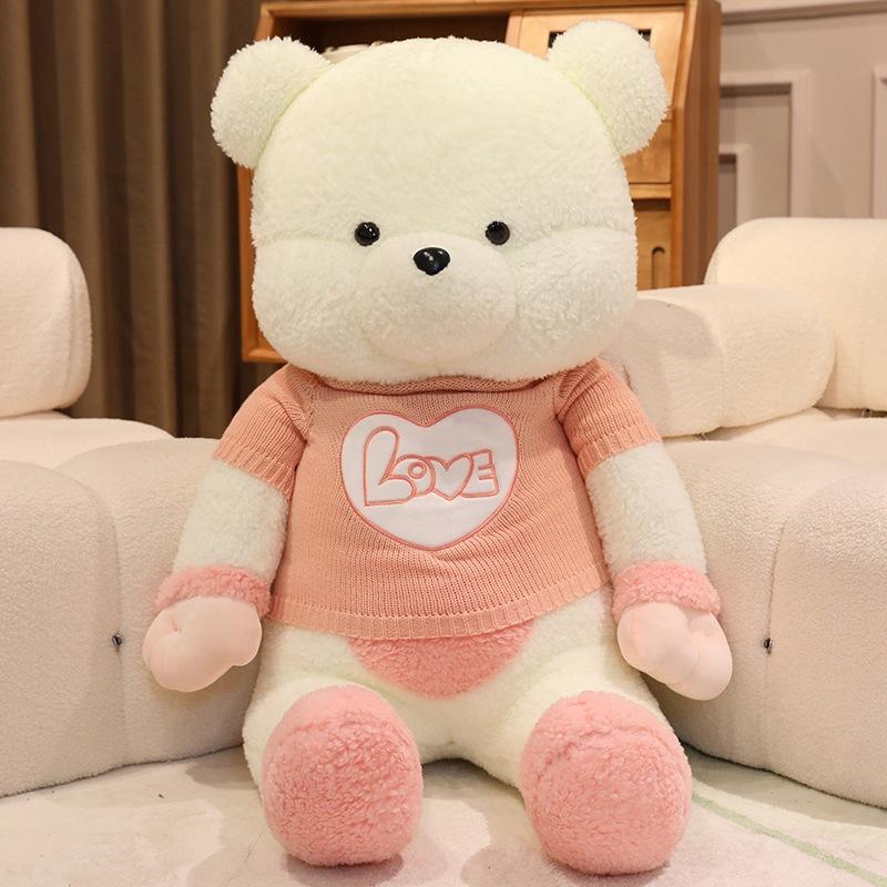 Large Sweater Teddy Bear Doll Plush Toy Clothing Big Bear Hug Bear Doll Girl Soothing Ragdoll