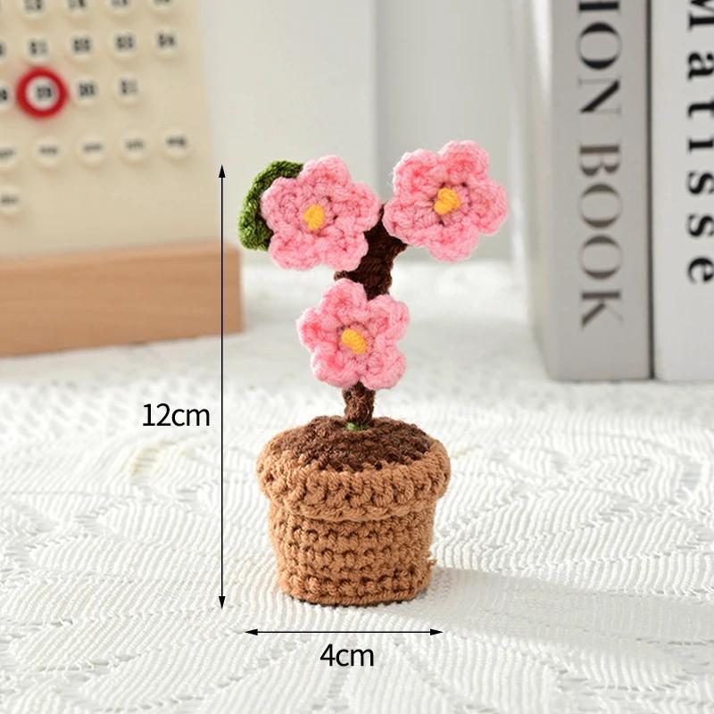 Pig Crochet Flower Decorative Flower Potted Kawaii Knitted Pot Flower Wedding Party Room Decor Potted Kawaii Knitted Pot Pig