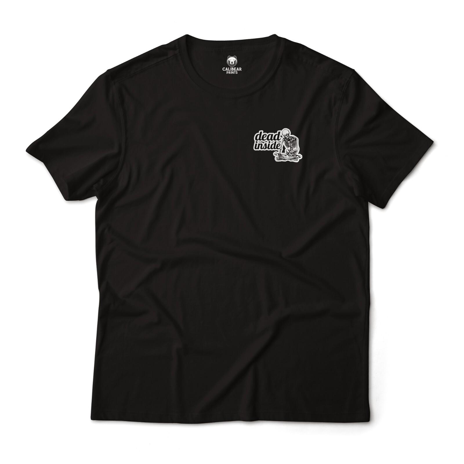 Dead Inside Tired Skeleton Humor Graphic T-Shirt Unisex S
