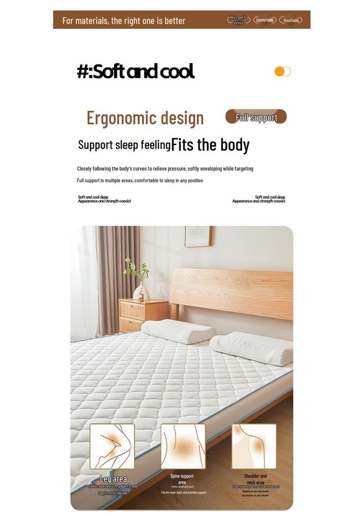 High Resilience Memory Foam Latex Mattress - Double Soft, Thickened for Dorm or Home Use.