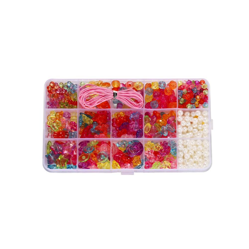 1Set Colorful Acrylic Loose Spacer Beads Crafts for DIY Cute Friendship Bracelet Necklace Jewelry Making Accessories Kits