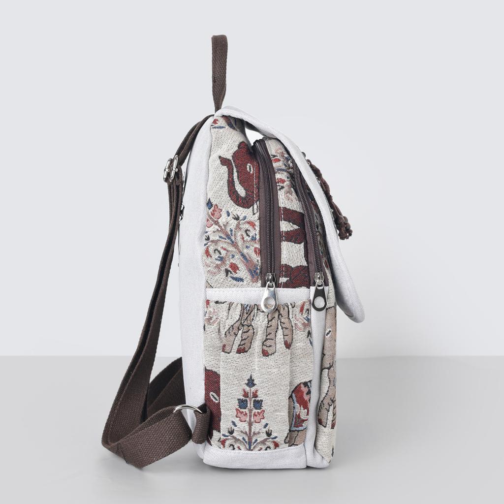 Dual-shoulder Bag, Embroidered Multi-purpose Backpack, Large Capacity, Lightweight Student Schoolbag