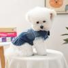 Stylish Denim Shirt with Lapel Neck and Button Down Design for Small Dogs and Cats - Adorable Pet Clothes for Your Pup