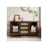 Sideboard, armoire en rotin avec tiroirs, commode avec portes coulissantes