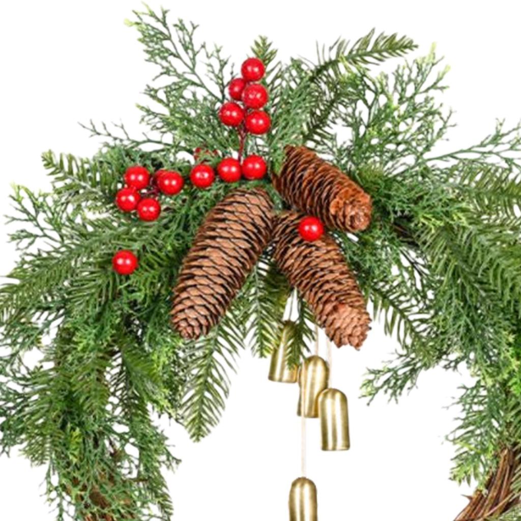 Door Front Wreath Artificial Flowers Garland Festive Christmas Holiday Wall