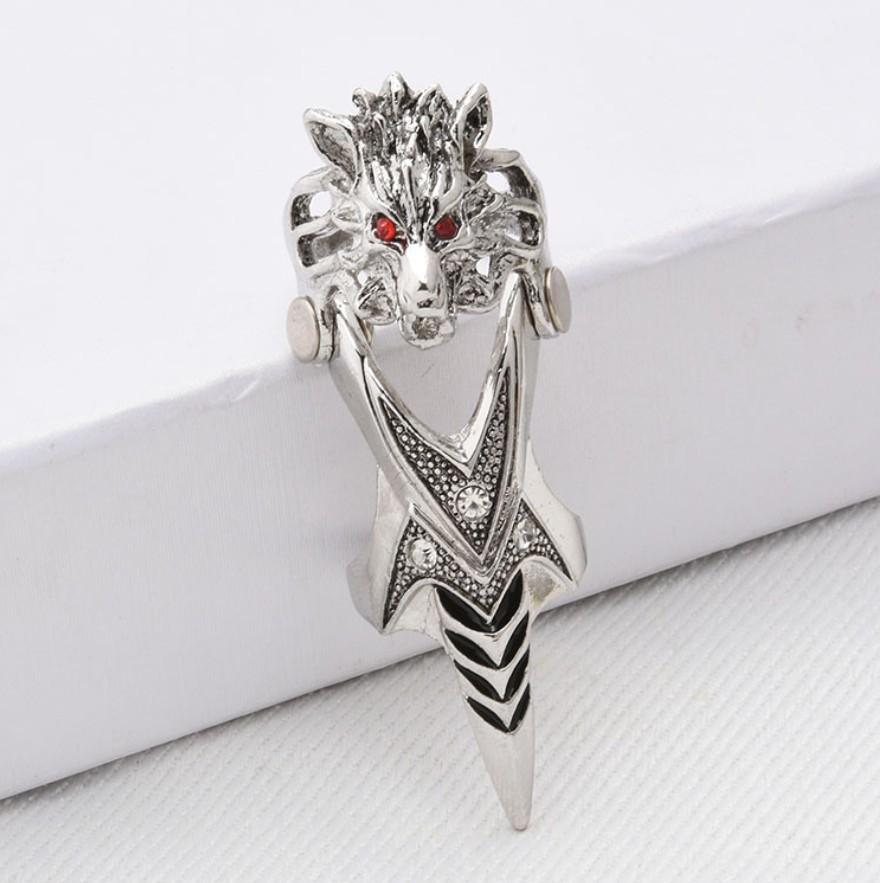 Domineering Dragon Skull Ring: Men's Fashion Jewelry with Bendable 8-Ring Joint Design