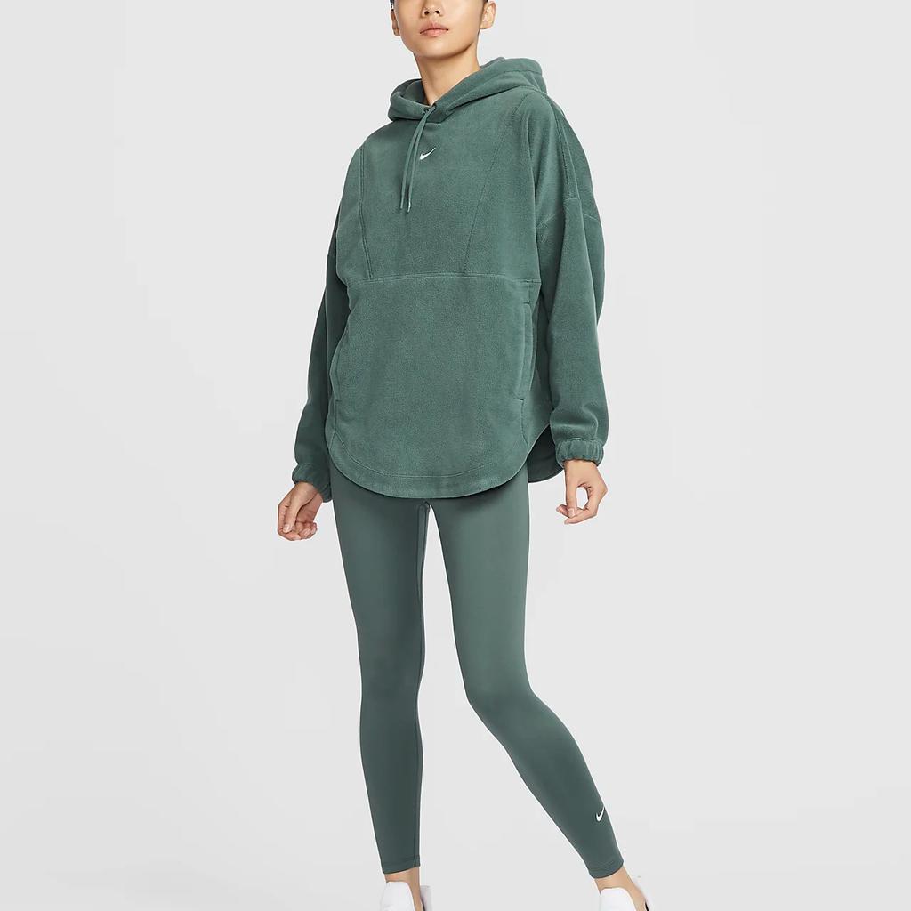 Nike Therma-Fit One Oversize Soft Comfortable Hooded Warm Sweatshirt Women Sweatshirt Green White FV8077-338