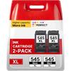 Cartouche d'Encre - Pg-545Xl - Compatible Canon - Noir - Pack de 2 - Haut Rendement