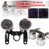 2-in-1 Motorrad LED Rücklicht Kilometerzähler & Drehzahlmesser Geschwindigkeitsmesser Messgerät Baugruppe Universal Chrom Für Harley Honda