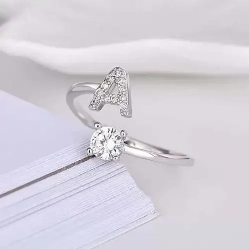 26 englische Buchstaben offene Fingerringe AZ Initialen Name Alphabet weiblich kreativer Ring Mode Hochzeit Schmuck Geschenke