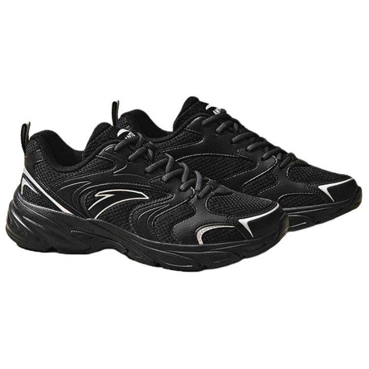Anta OG800 Simple Fashion Shock Absorbing Non-Slip Breathable Low-Top Casual Shoes Women Casual Shoes Silver Black 922538821-5
