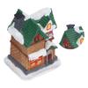 Resin Christmas Scene Village Houses Town with LED Light Battery Operate for Christmas Holiday