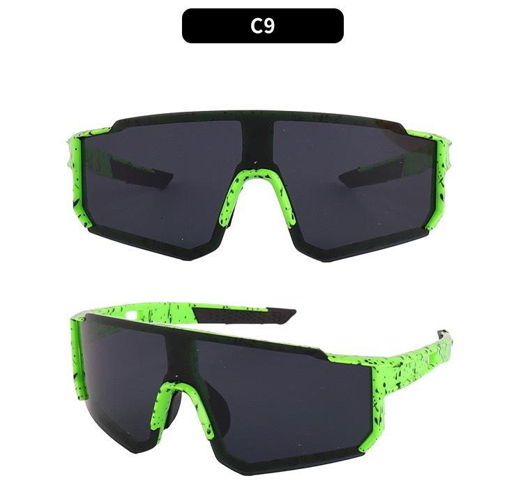 Square Big Face Sunglasses Men'S Cycling Sunglasses Women'S Outdoor Sports Bicycle Battery Car Windproof Glasses Tide