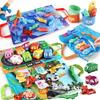 6/9pcs Set with Play Mat Soft Cloth Car Toy Soft Cloth Montessori Toy Sound Paper Rattle Toy  Baby