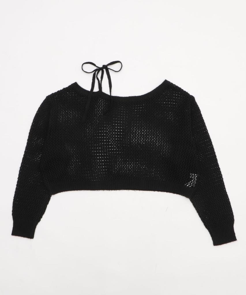 WEGO Mohair Touch Size Black Women's 2-Way One-Shoulder Knit, F,