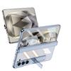 Transparenter galvanisierter Rahmen Magnetscharnierschutz Harte PC-Telefonabdeckung für Samsung Galaxy Z Fold 6 5 4 Hülle mit Halterung