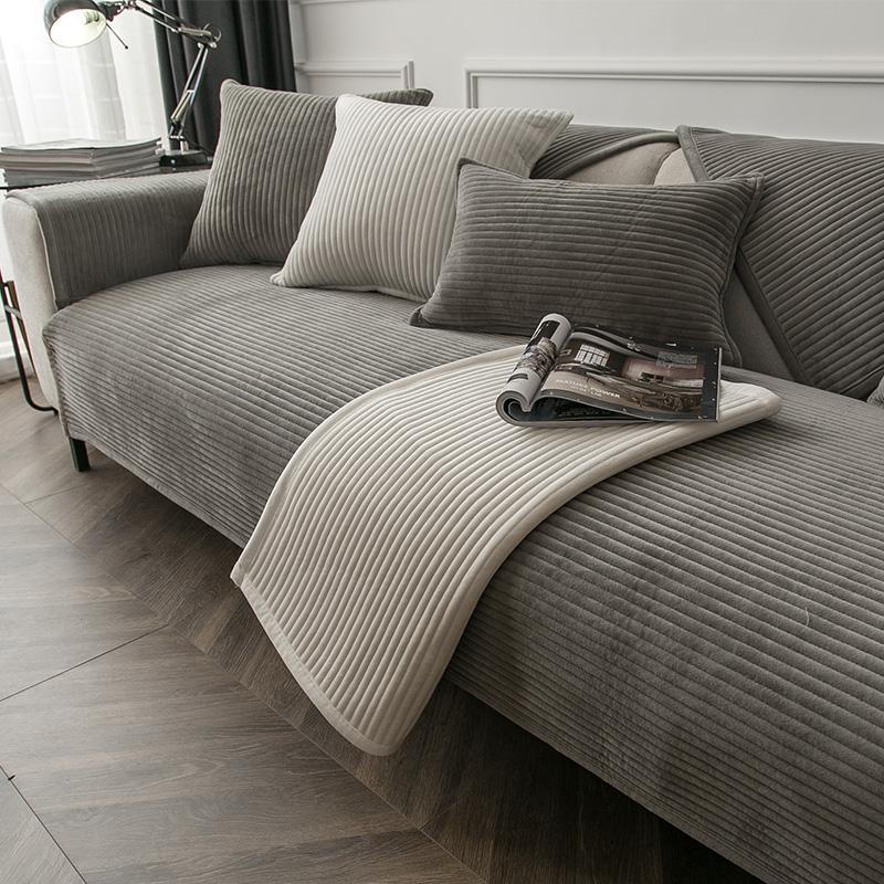 Plush Sofa Cushion Modern Fashion Winter Non-slip Seat Cushion Cover Cover Towel Winter Fabric Seat Cushion