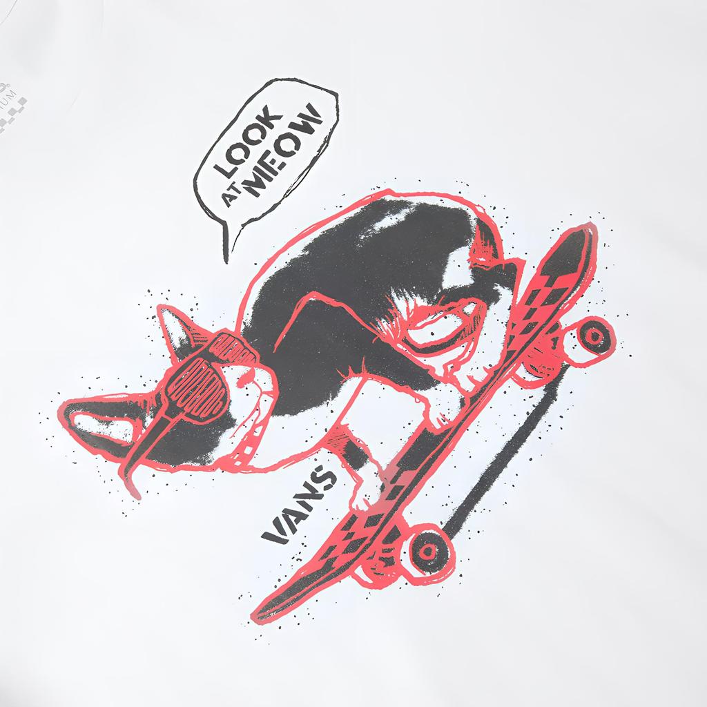 Vans Graphic Print Crew Neck Short Sleeve T-Shirt Women tops White VN000GU4WHT1